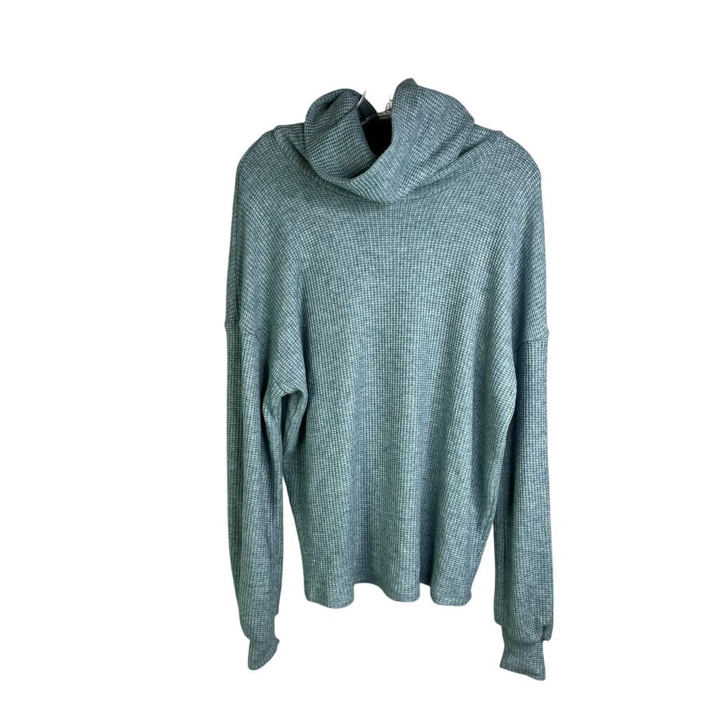 Gibsonlook Sweater Womens Large FKS20608GL Sage Green Turtle Neck Drop Shoulder